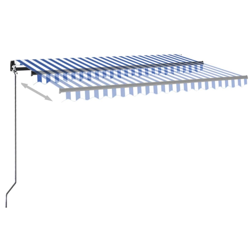 Tenda retrattile Blu e Bianco 400 × 300 cm Poliestere