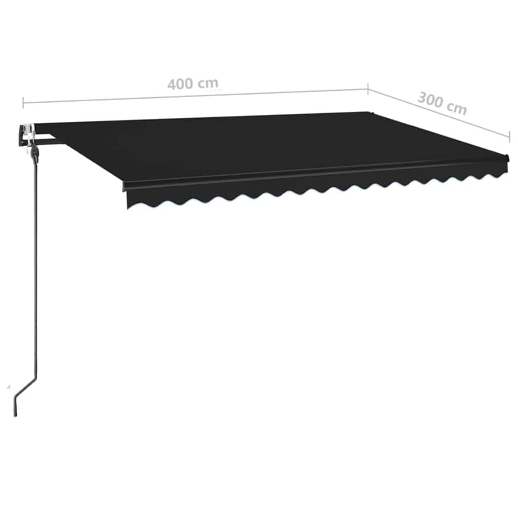 Tenda Automatica con Sensore Vento e LED 400x300 cm Antracite