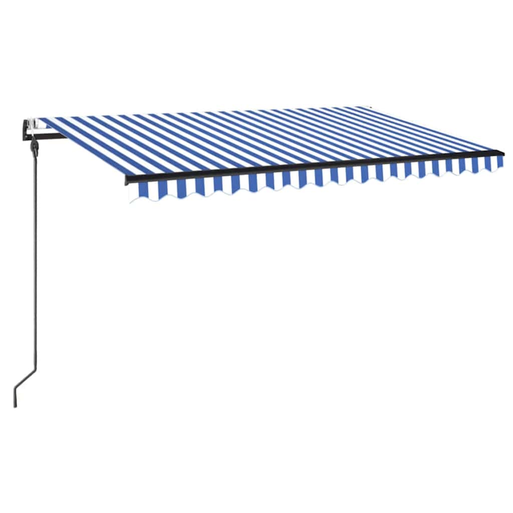 Tenda da Sole Retrattile Automatica 450x300 cm Blu e Bianca