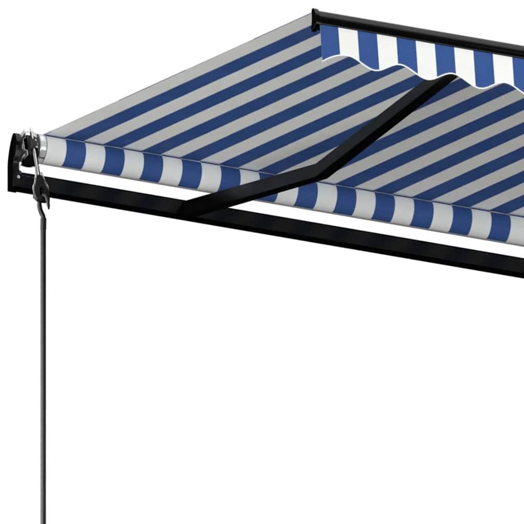 Tenda da Sole Retrattile Automatica 450x300 cm Blu e Bianca