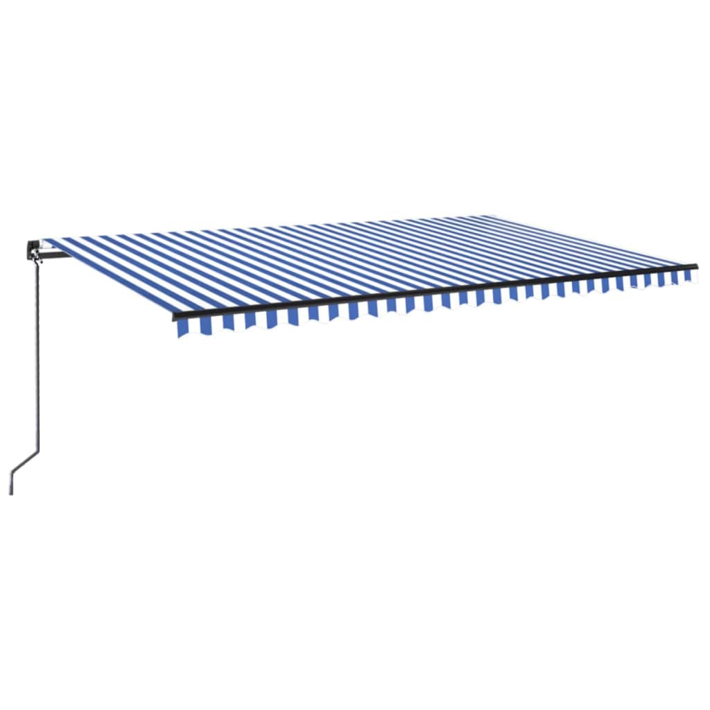 Tenda da Sole Retrattile Manuale 500x300 cm Blu e Bianco