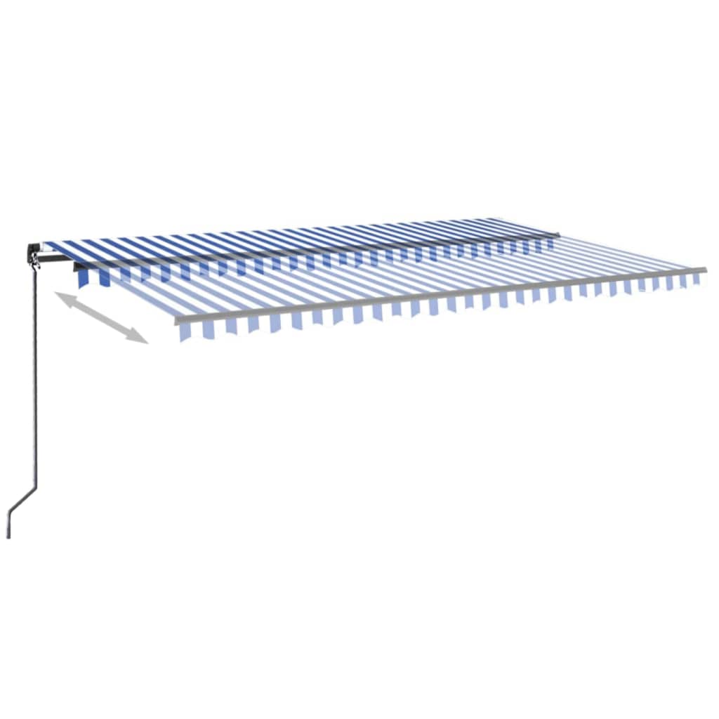 Tenda da Sole Retrattile Manuale 500x300 cm Blu e Bianco