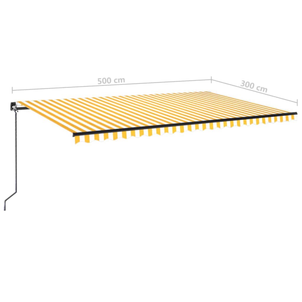 Tenda da Sole Retrattile Manuale 500x300cm Giallo e Bianco