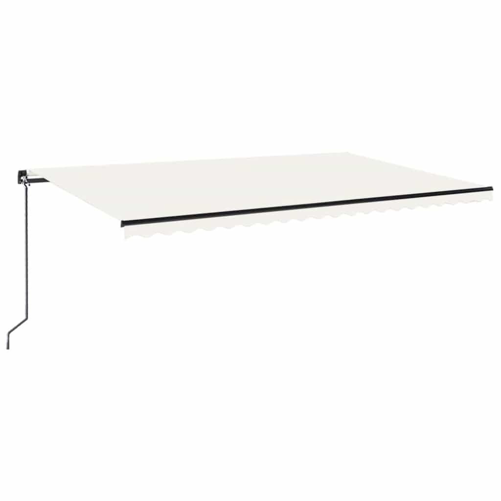 Tenda da Sole Retrattile Manuale con LED 500x300cm Crema