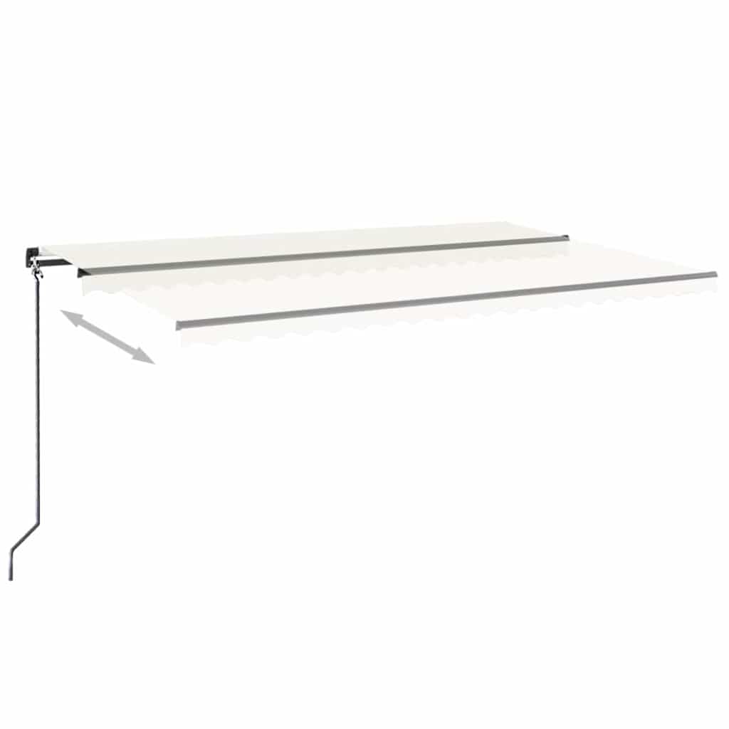 Tenda da Sole Retrattile Manuale con LED 500x300cm Crema