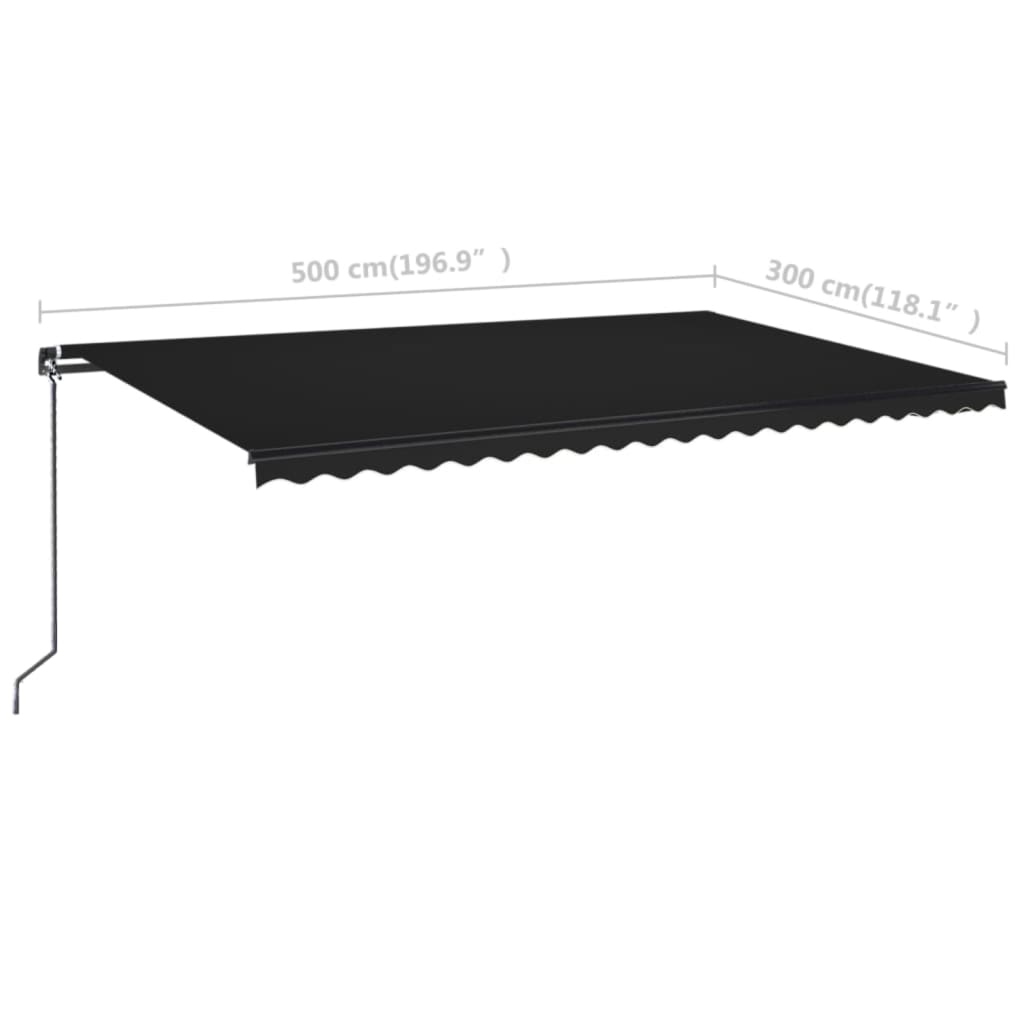 Tenda da Sole Retrattile Manuale 500x300 cm Antracite