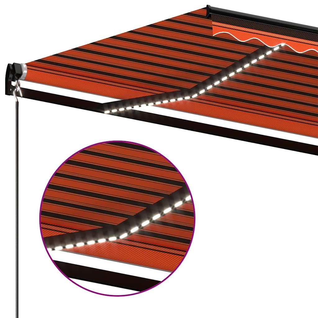 Tenda Sole Retrattile Manuale 500x300 cm Arancione e Marrone