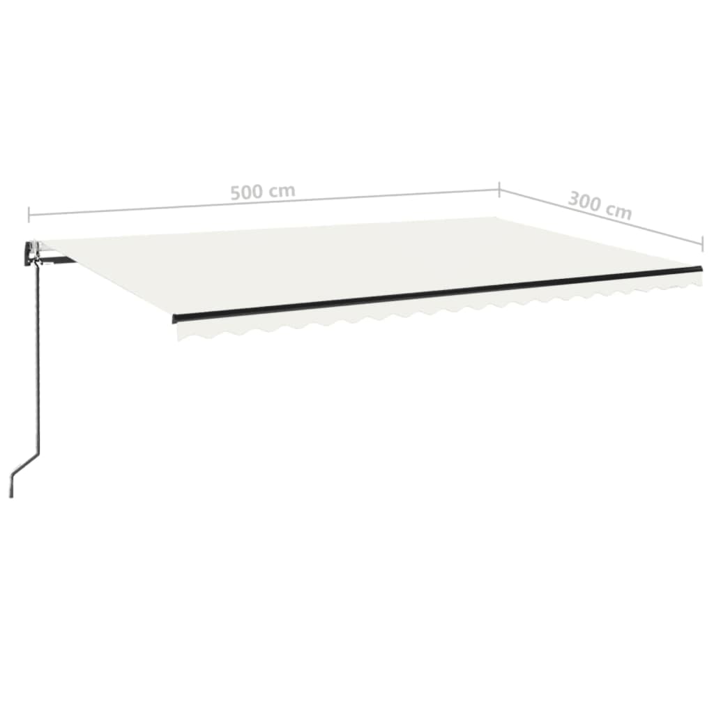 Tenda retrattile Crema 500 × 300 cm Poliestere