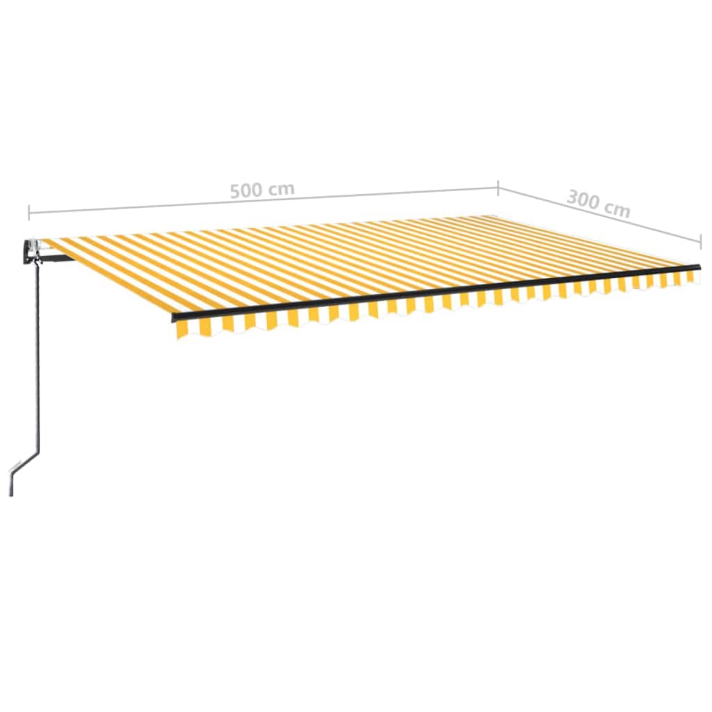 Tenda retrattile Giallo e Bianco 500 × 300 cm Poliestere