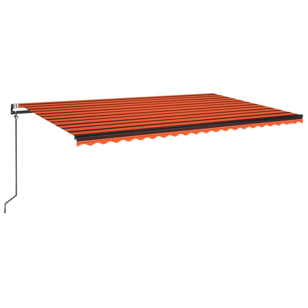 Tenda Automatica Sensore Vento e LED 500x300 cm Arancio Marrone