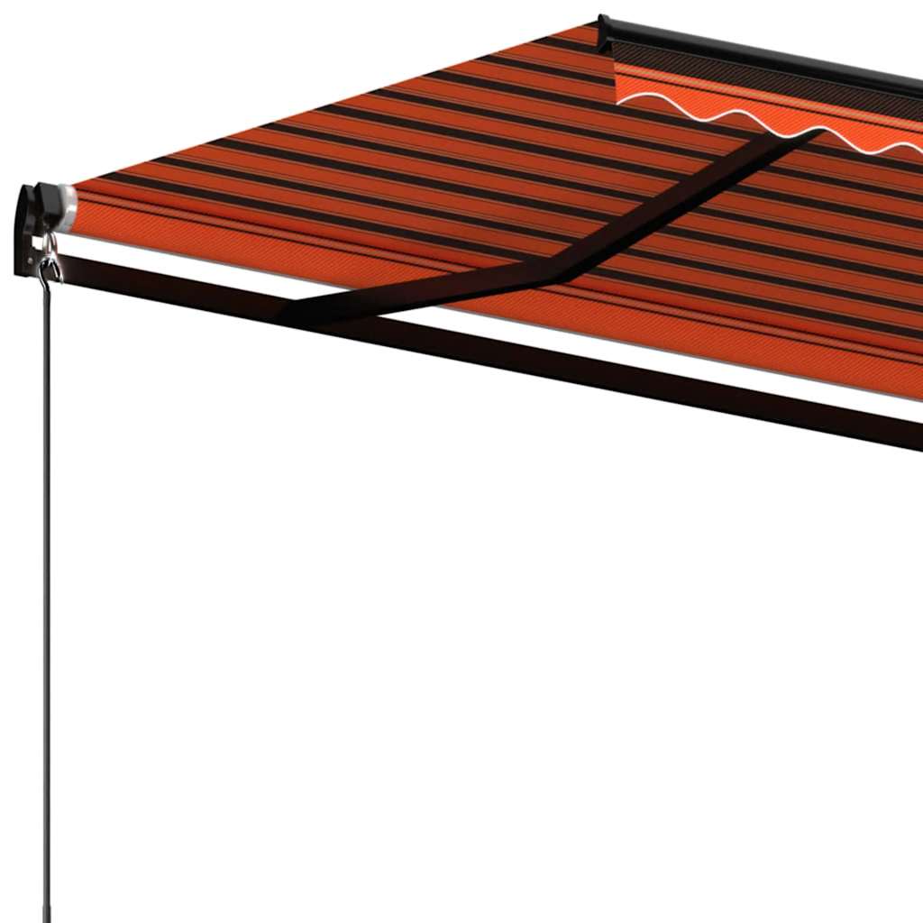 Tenda da sole retrattile manuale 600x300 cm Arancione e Marrone