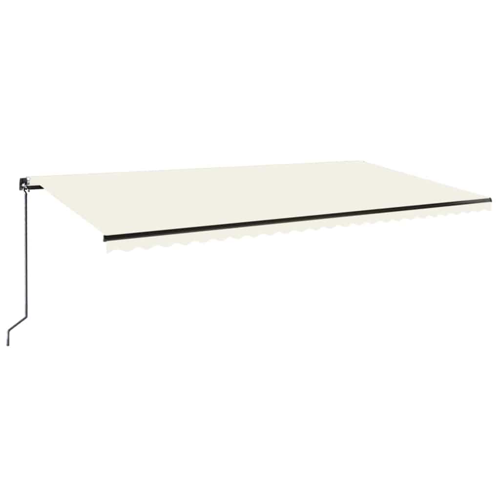 Tenda da sole retrattile manuale con LED 600x300 cm Crema