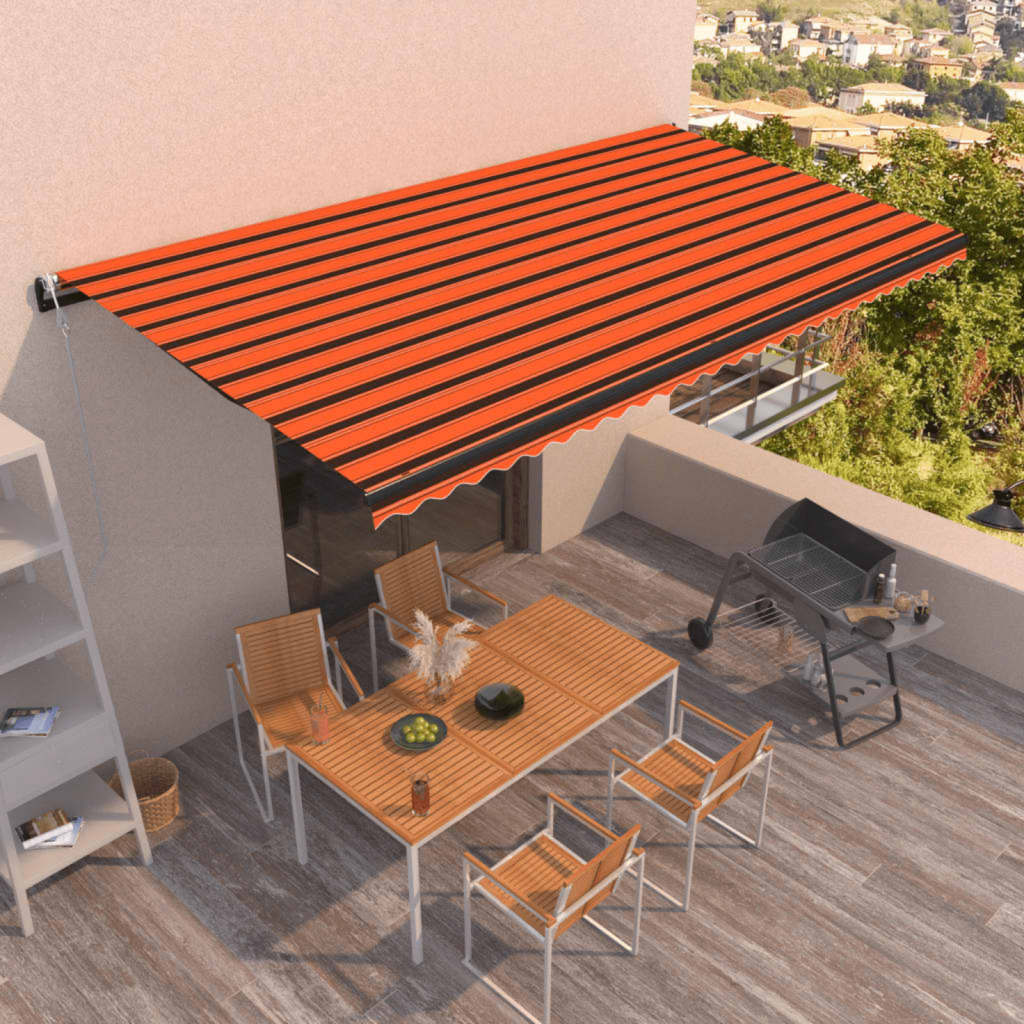 Tenda da sole automatica retrattile 600x300 cm Arancione e Marrone