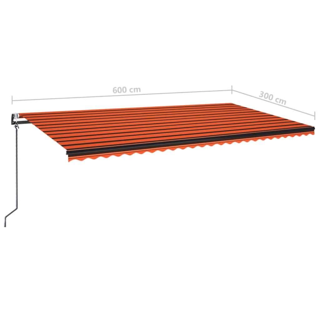 Tenda da sole automatica retrattile 600x300 cm Arancione e Marrone