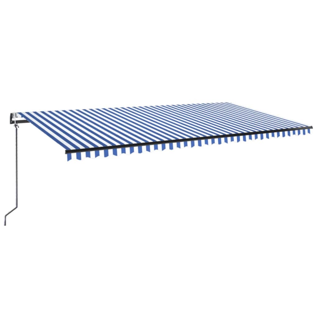 Tenda retrattile Blu e Bianco 600 × 300 cm Poliestere