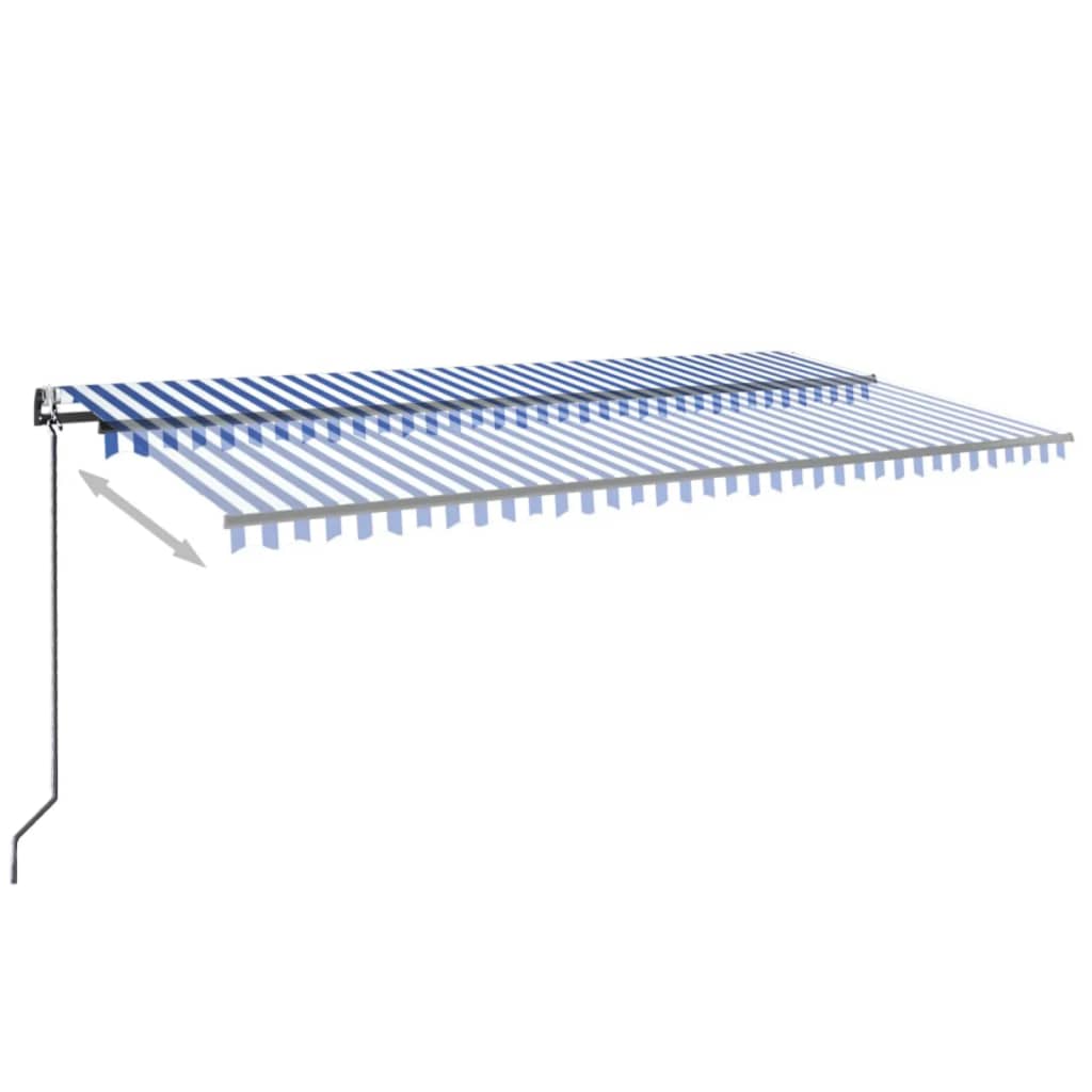 Tenda retrattile Blu e Bianco 600 × 300 cm Poliestere