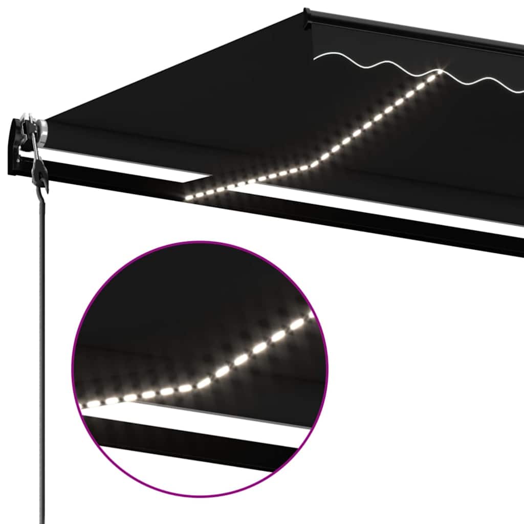 Tenda Automatica con Sensore Vento e LED 600x300 cm Antracite