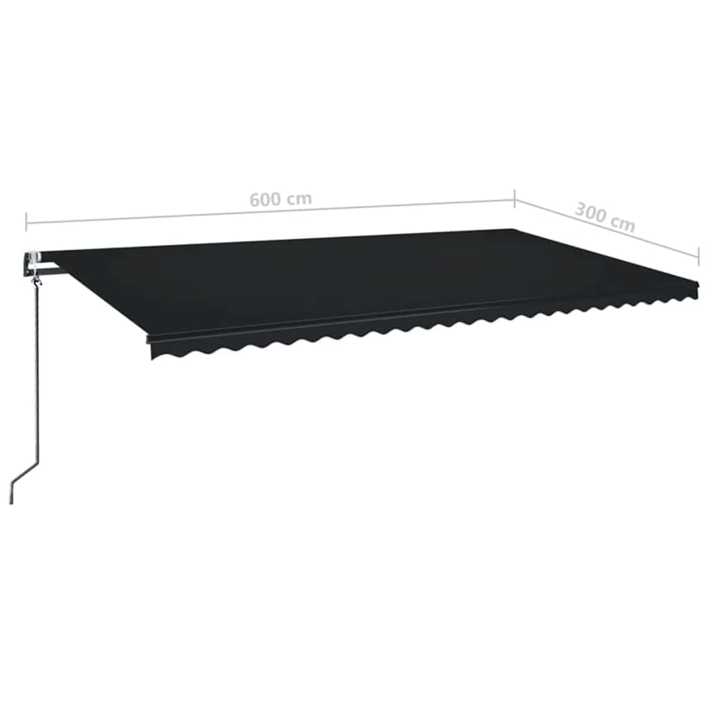 Tenda Automatica con Sensore Vento e LED 600x300 cm Antracite