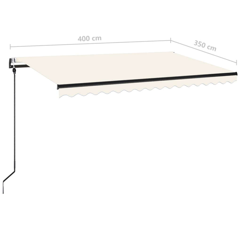 Tenda Automatica con Sensore Vento e LED 400x350 cm Crema