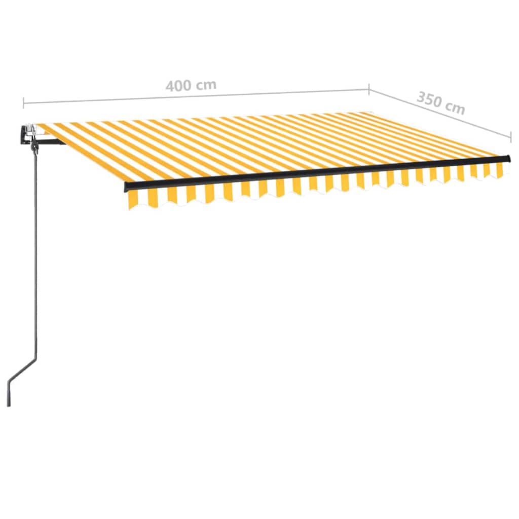 Tenda retrattile Giallo e Bianco 400 × 350 cm Poliestere