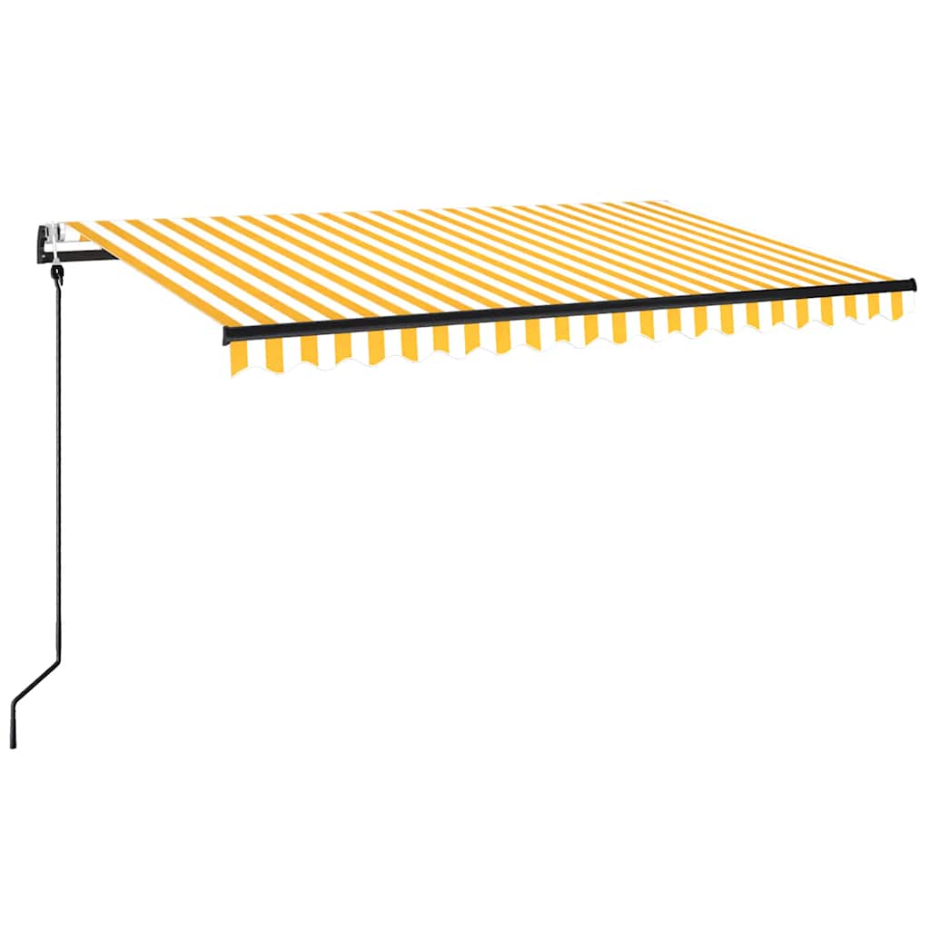 Tenda da Sole Retrattile Automatica 450x350 cm Gialla e Bianca