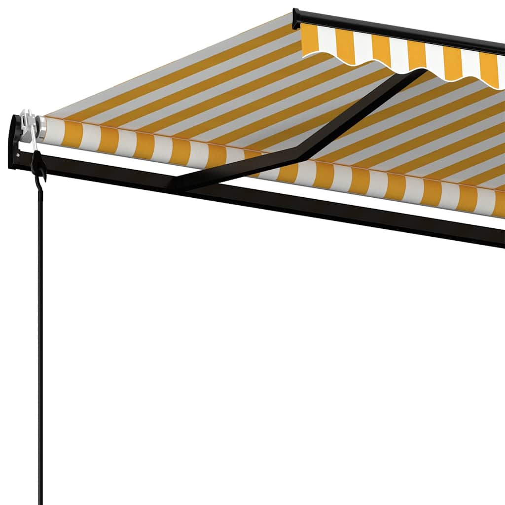 Tenda da Sole Retrattile Automatica 450x350 cm Gialla e Bianca