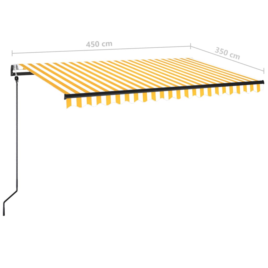 Tenda da Sole Retrattile Automatica 450x350 cm Gialla e Bianca