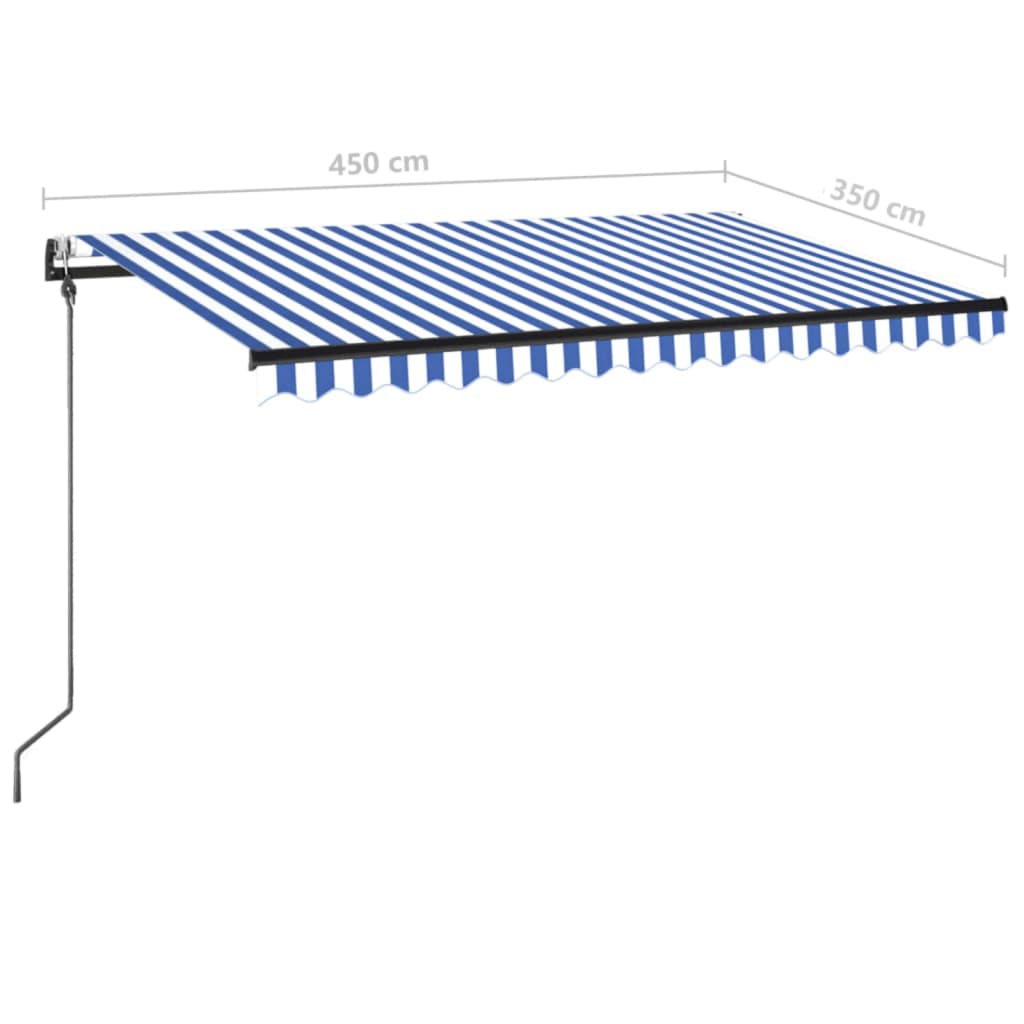 Tenda retrattile Blu e Bianco 450 × 350 cm Poliestere