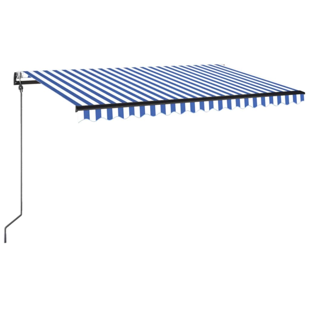 Tenda retrattile Blu e Bianco 450 × 350 cm Poliestere