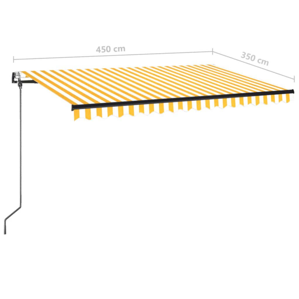 Tenda retrattile Giallo e Bianco 450 × 350 cm Poliestere