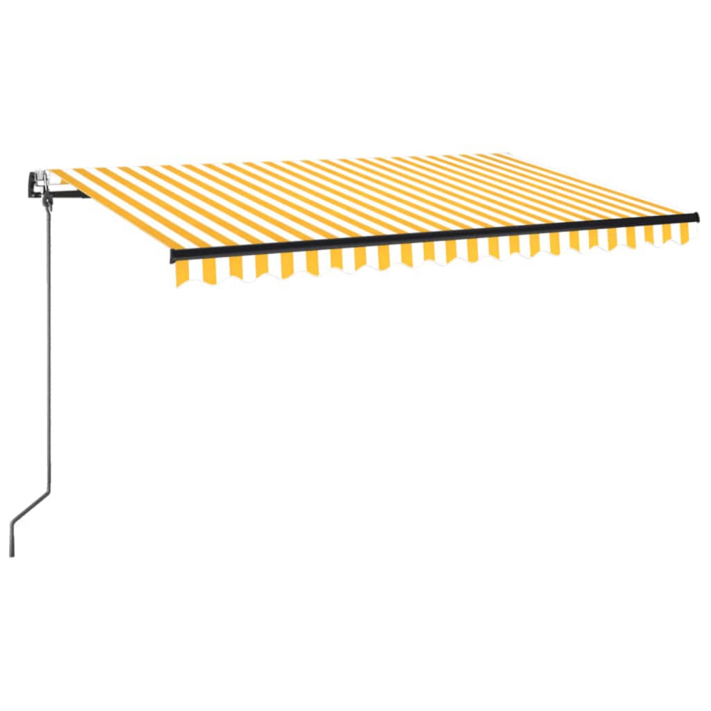 Tenda retrattile Giallo e Bianco 450 × 350 cm Poliestere