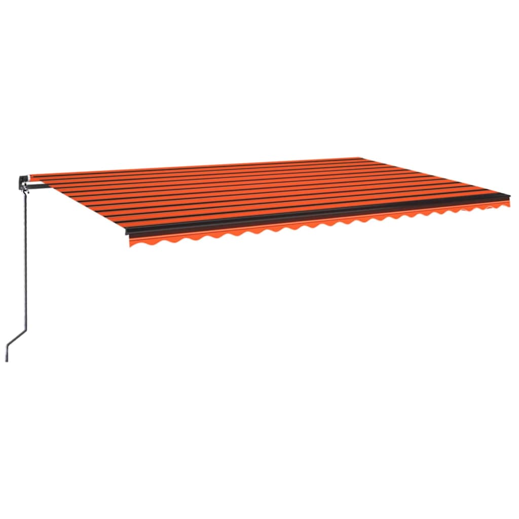 Tenda da Sole Retrattile Manuale 500x350 cm Arancione e Marrone
