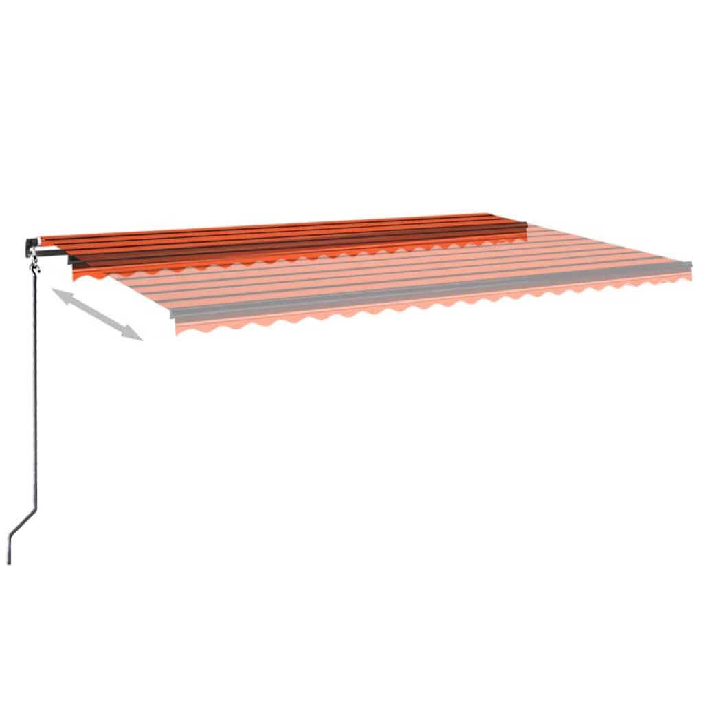 Tenda da Sole Retrattile Manuale 500x350 cm Arancione e Marrone