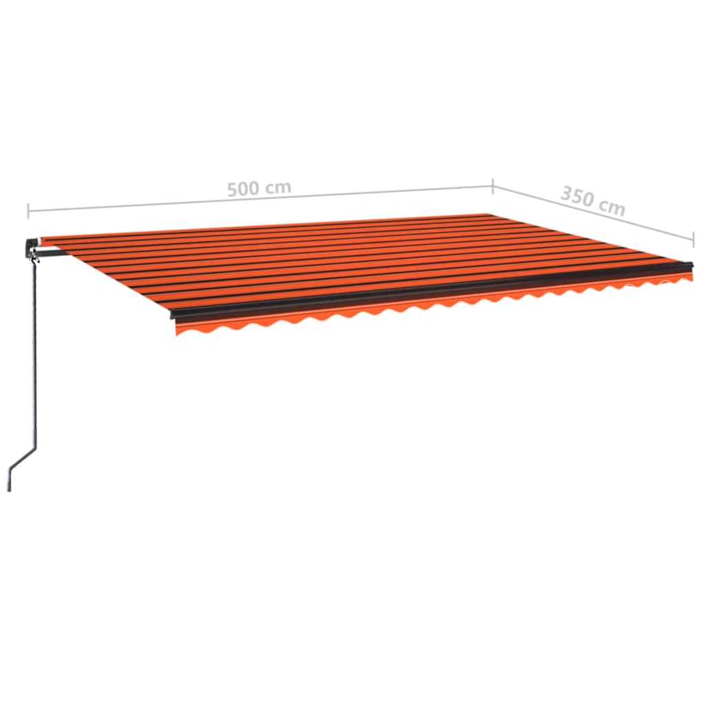 Tenda da Sole Retrattile Manuale 500x350 cm Arancione e Marrone