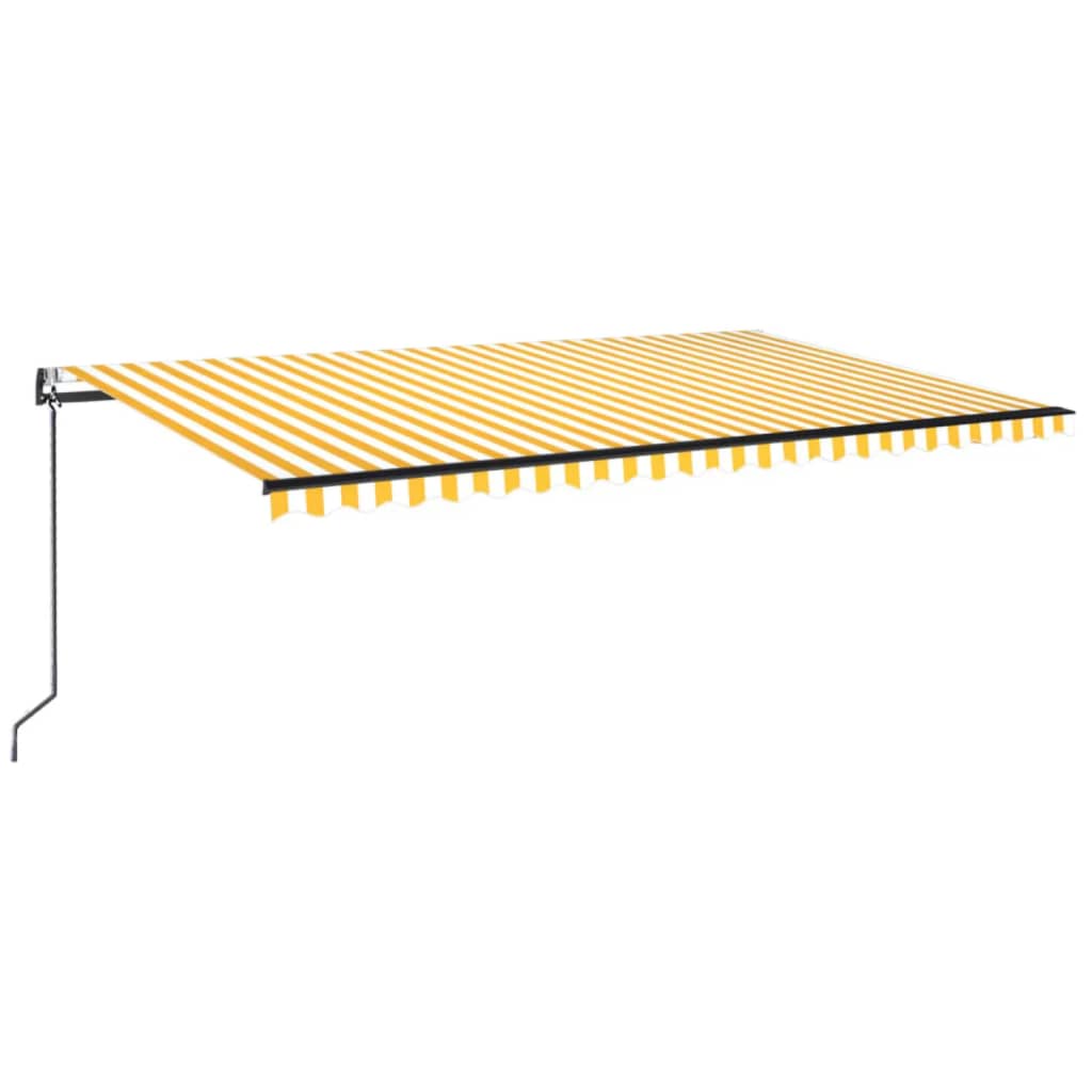 Tenda retrattile Giallo e Bianco 500 × 350 cm Poliestere