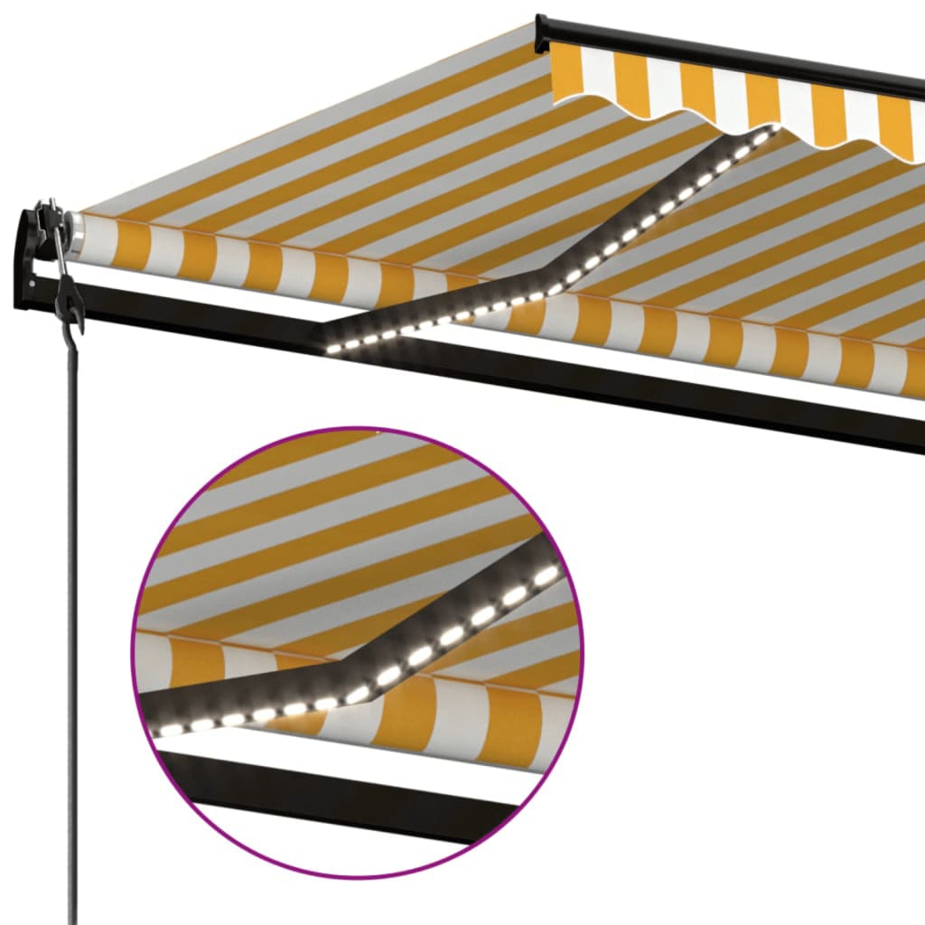Tenda retrattile Giallo e Bianco 500 × 350 cm Poliestere