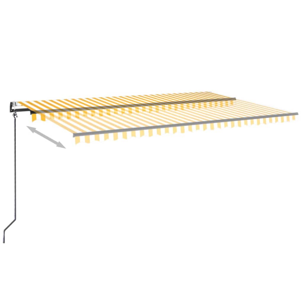 Tenda retrattile Giallo e Bianco 500 × 350 cm Poliestere