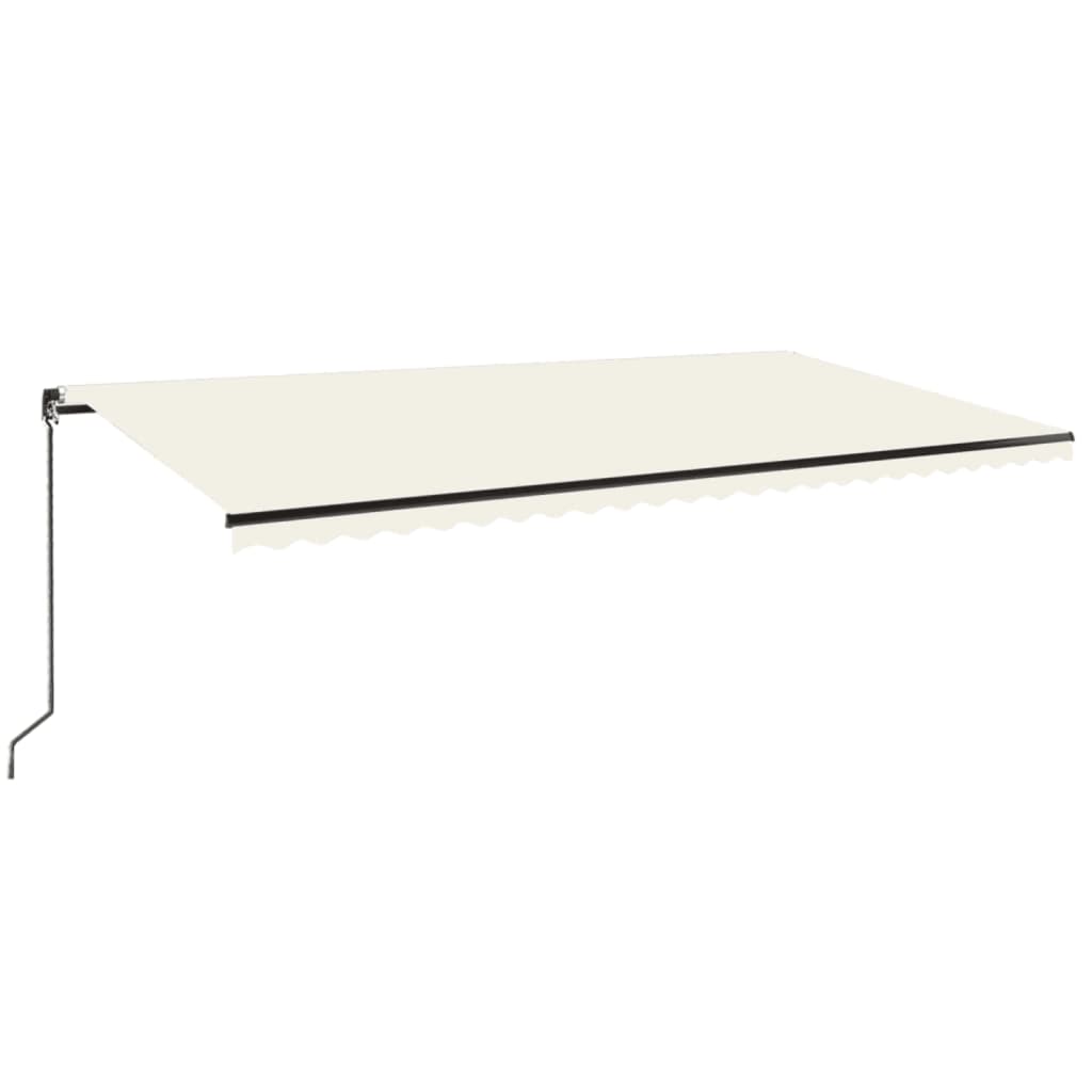 Tenda da Sole Retrattile Manuale con LED 600x350 cm Crema