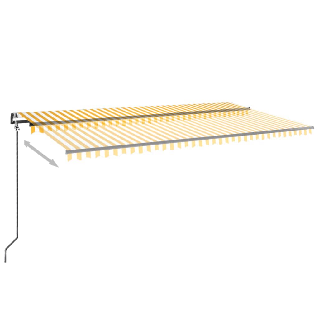 Tenda da Sole Retrattile Automatica 600x350 cm Gialla e Bianca