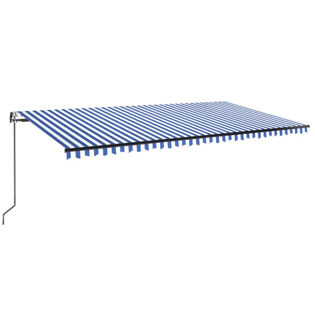 Tenda retrattile Blu e Bianco 600 × 350 cm Poliestere