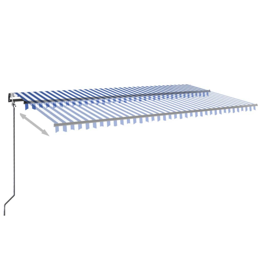 Tenda retrattile Blu e Bianco 600 × 350 cm Poliestere