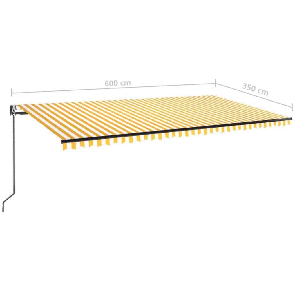 Tenda retrattile Giallo e Bianco 600 × 350 cm Poliestere