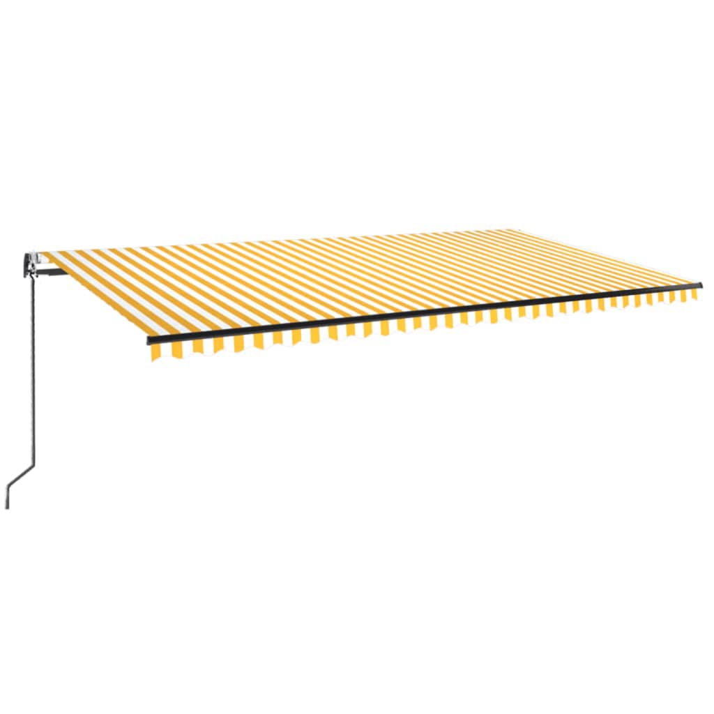 Tenda retrattile Giallo e Bianco 600 × 350 cm Poliestere