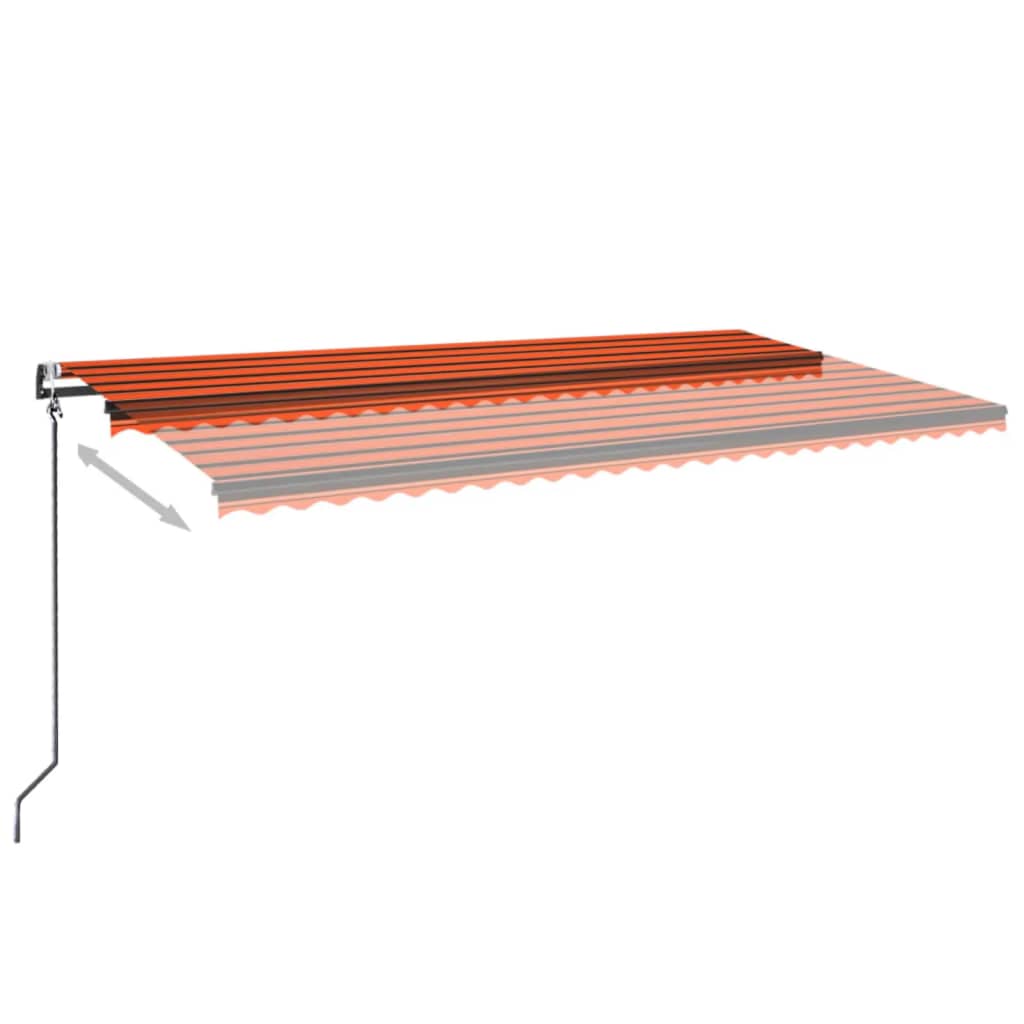 Tenda retrattile Arancione e Marrone 600 × 350 cm Poliestere