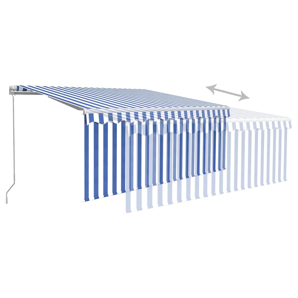 Tenda retrattile Blu e Bianco 3 x 2,5 m Poliestere