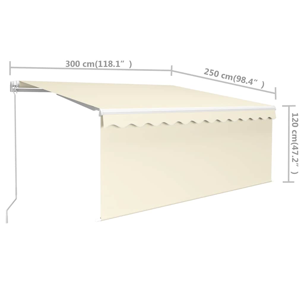 Tenda retrattile Crema 3 x 2,5 m Poliestere