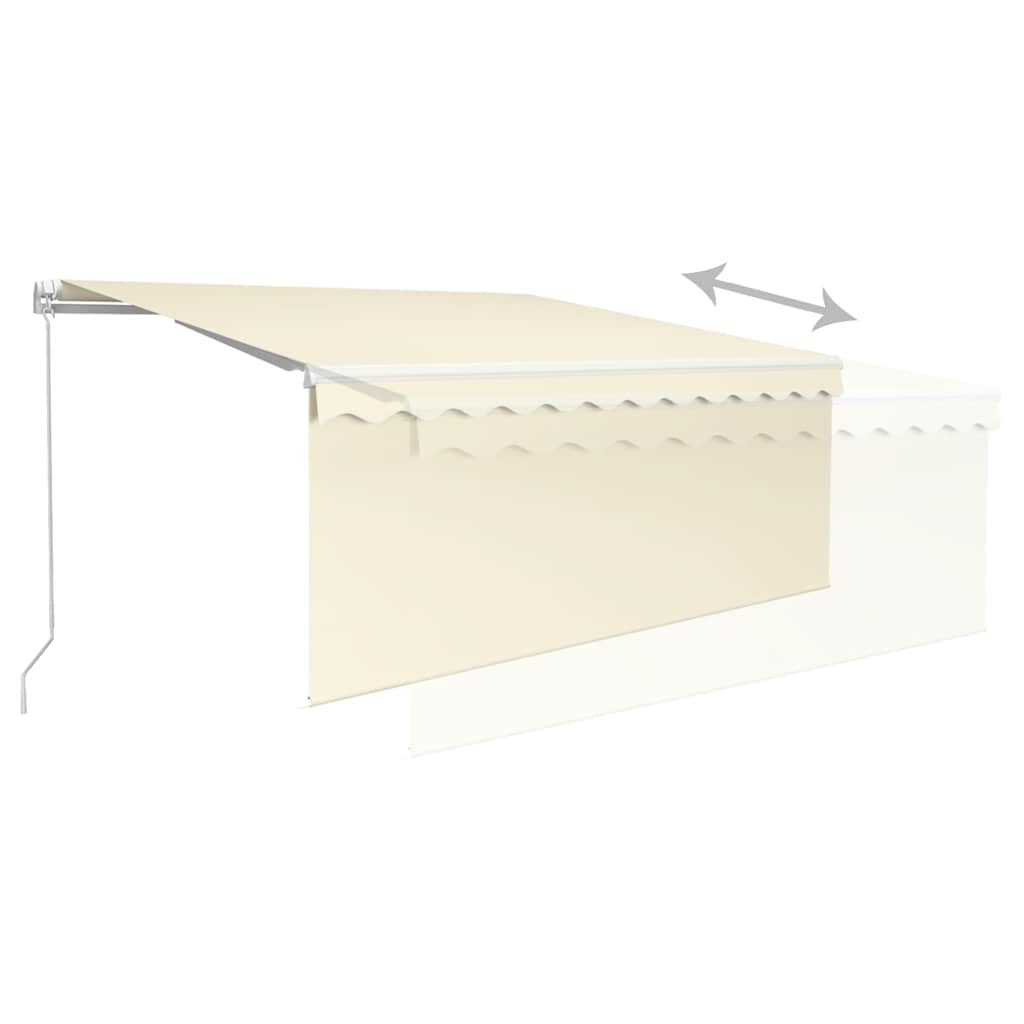 Tenda da Sole Retrattile Manuale con LED 3x2,5 m Crema