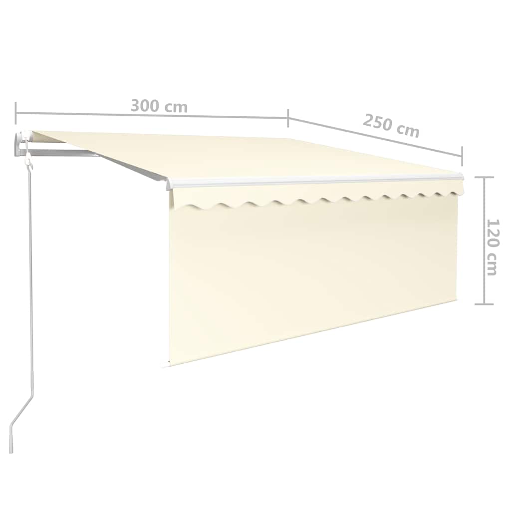Tenda da Sole Retrattile Automatica con Parasole 3x2,5m Crema