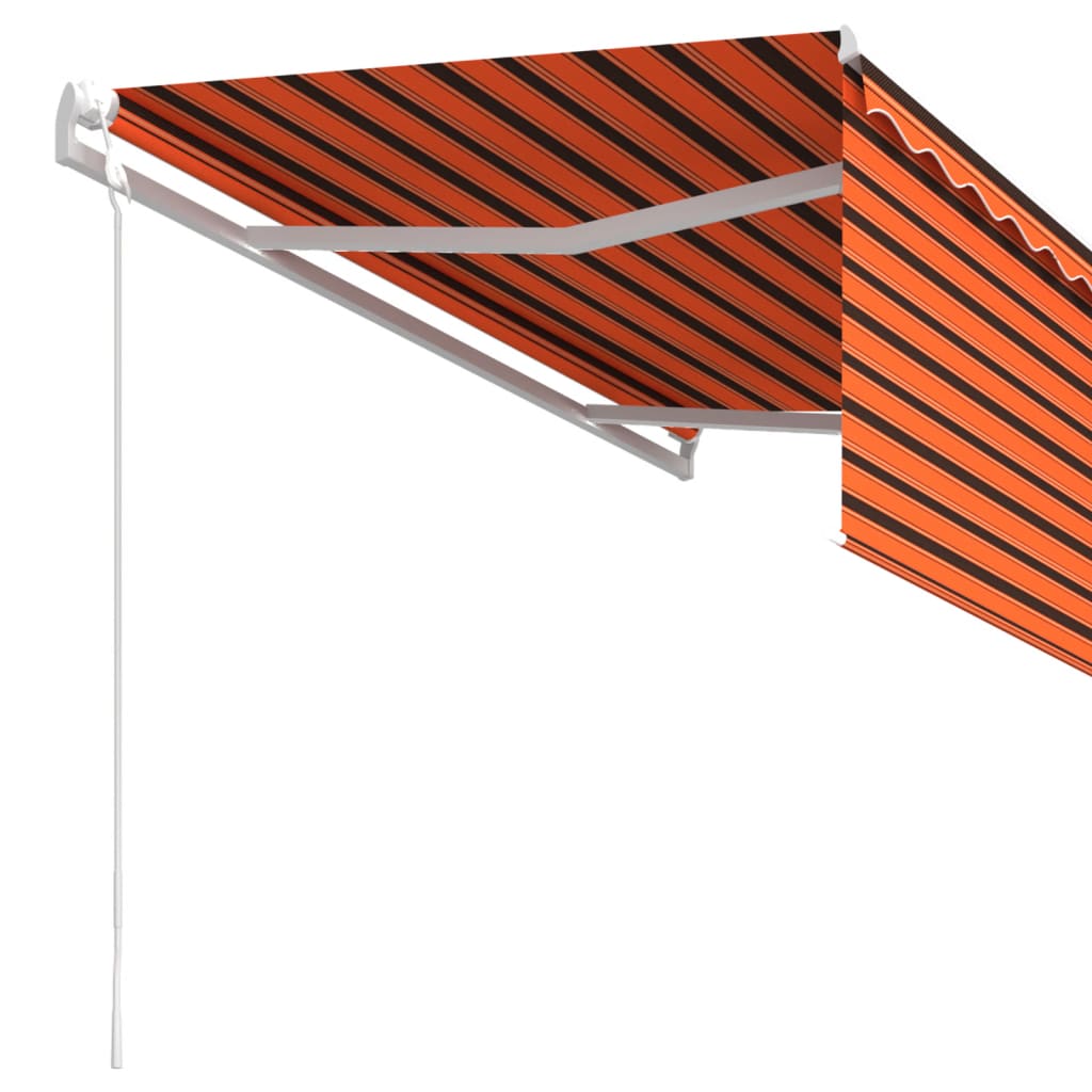 Tenda da Sole Retrattile Automatica 3x2,5m Arancione e Marrone