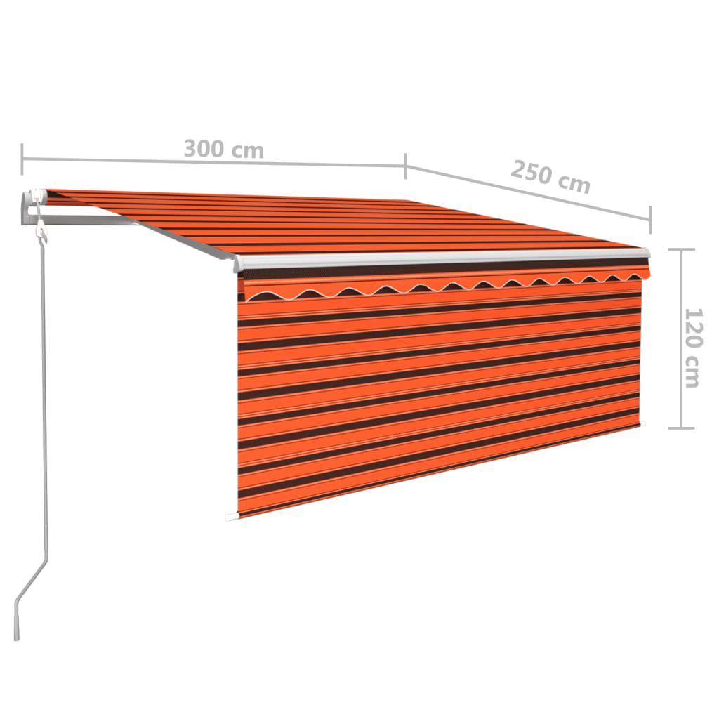Tenda da Sole Retrattile Automatica 3x2,5m Arancione e Marrone